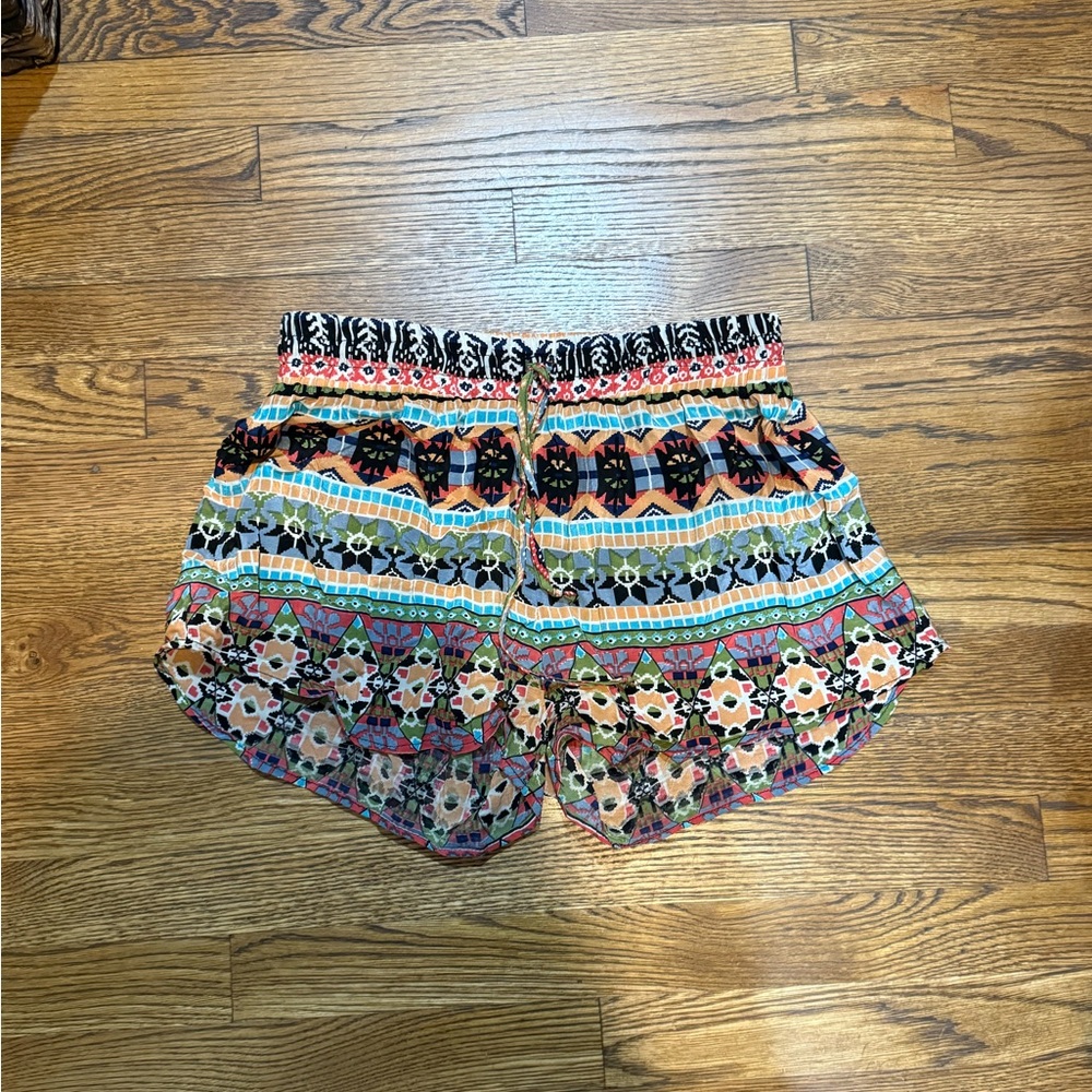 Tolani Multicolor Patterned Women's Silk Shorts